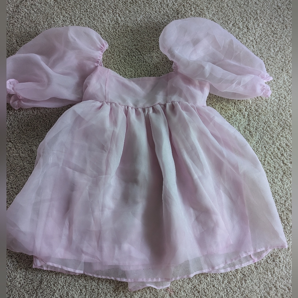 Blush Pink Selkie inspired Babydoll Mini dress Size L - Picture 3 of 3